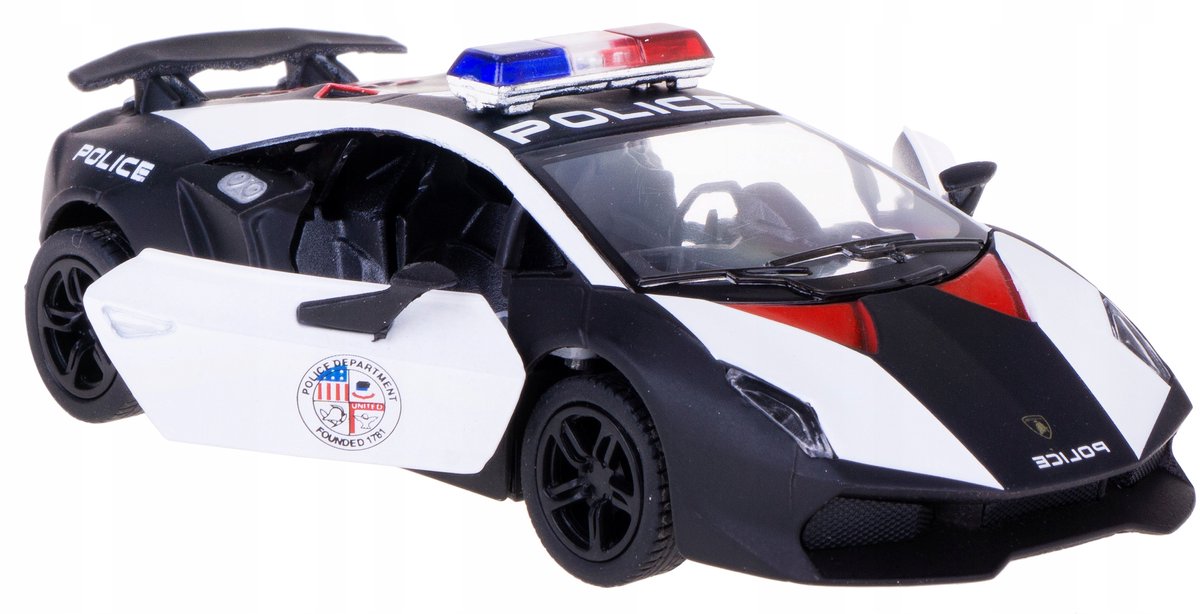 Politie Lamborghini Sesto Elemento Metaal Model 1:38 Trek terug
