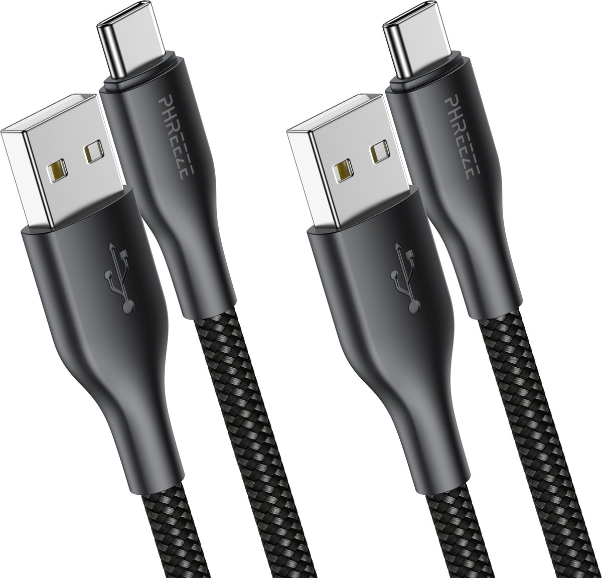 2x oplaadkabel usb C - data & opladen - Usb A naar usb C kabel - Phreeze