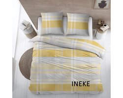 Flanel laken INEKE geel 240 x 300 met slopen