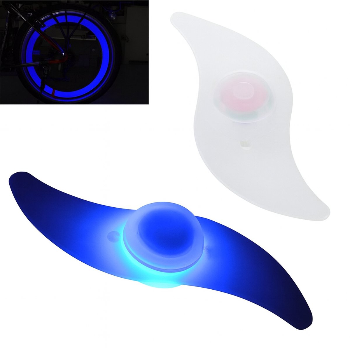 Lichtgevende Fietsspaakafdekking – Reflecterend – Blauw - Veiligheid Fiets Accessoire - Fietsspaak verplichting - LED