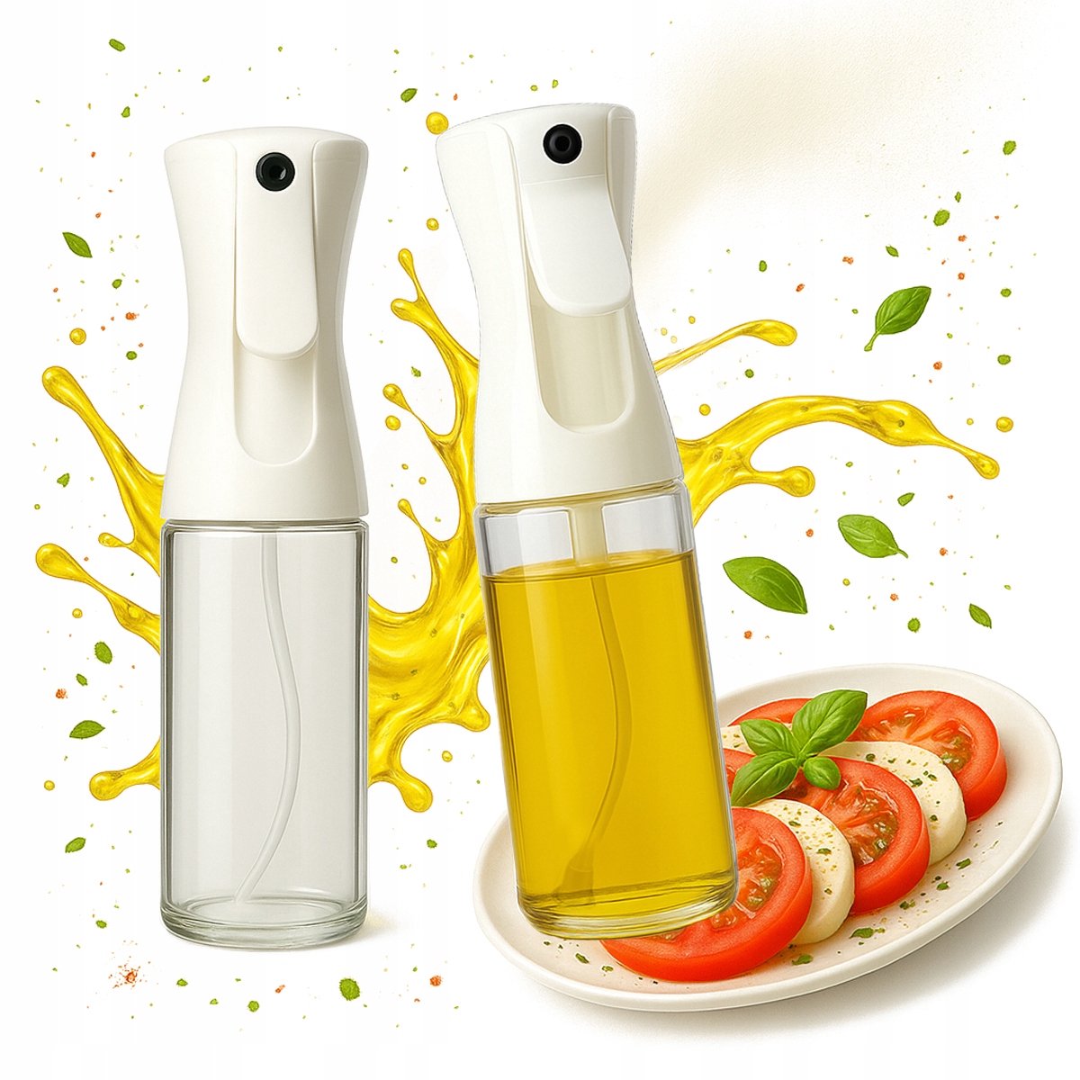 2x glazen olie-huidspuitfles 200 ml - Gezond koken en doseren