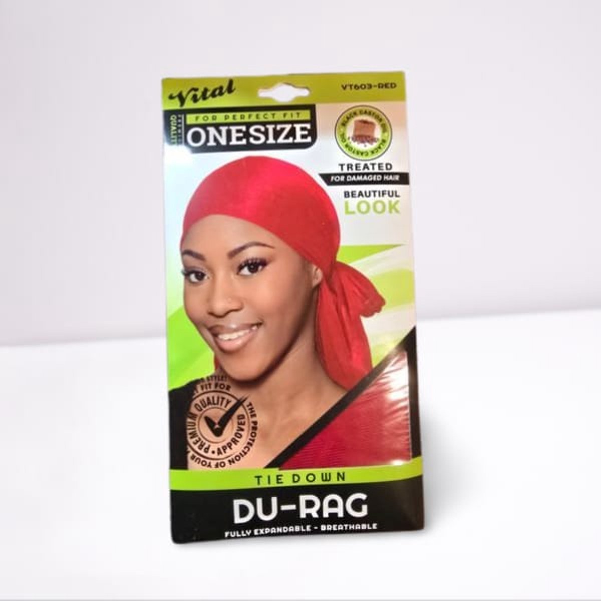 Vital Silky Tie-Down Du-Rag Perfect Fit Onesize RED