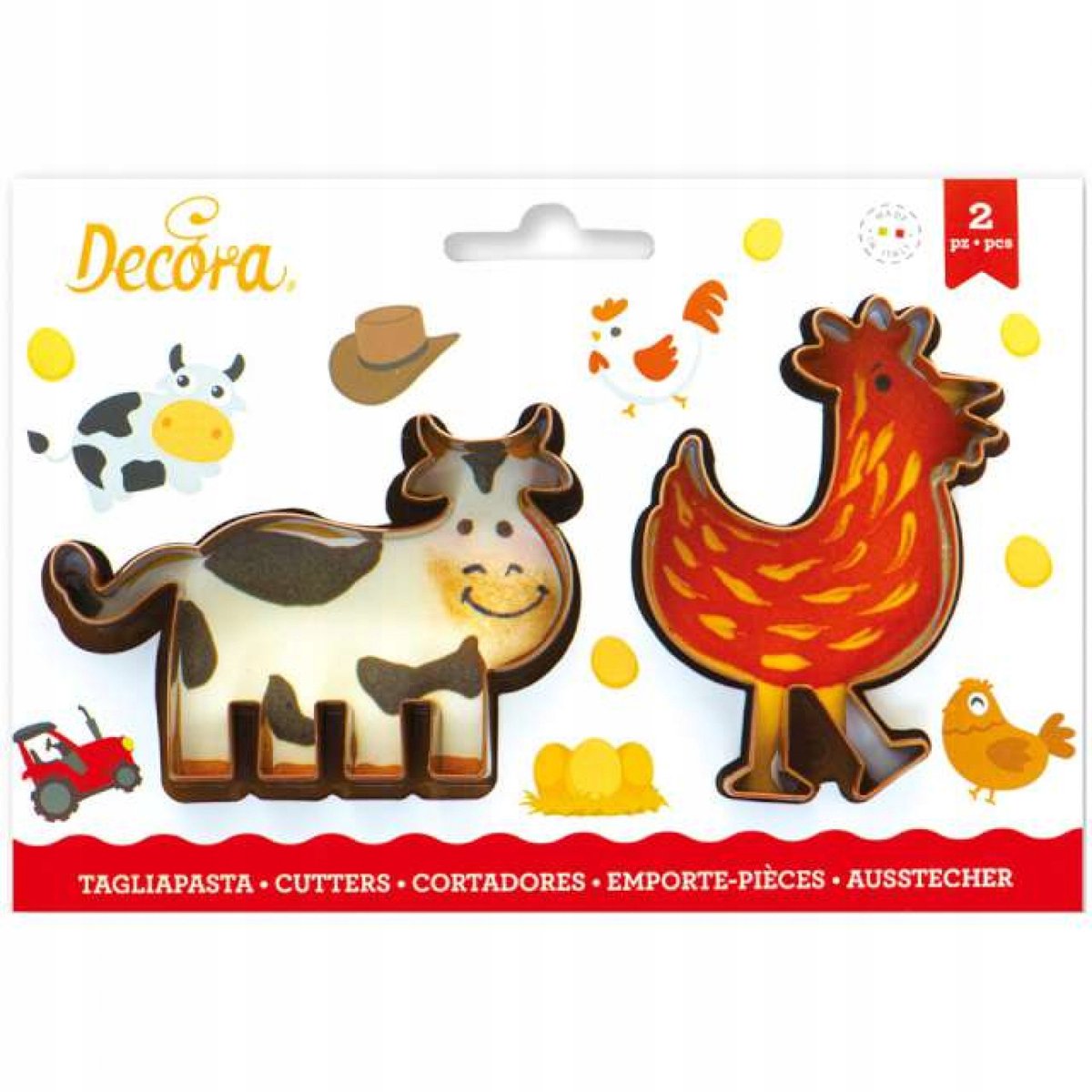 Decora Koekjesvormpjes Koe & Kip - 2 st