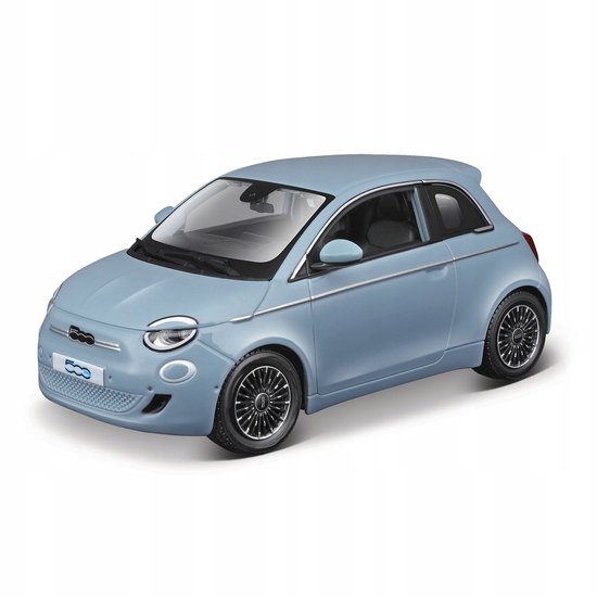 Bburago Fiat 500E 1:24 Elektrische Auto Model - Blauw