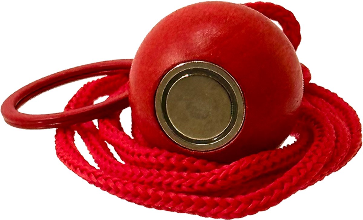 Boulemaus - Jeu de Boules - Magneet - Krachtige Magnetische Bouleopraper rood in de vorm van but met koord - 4 kg