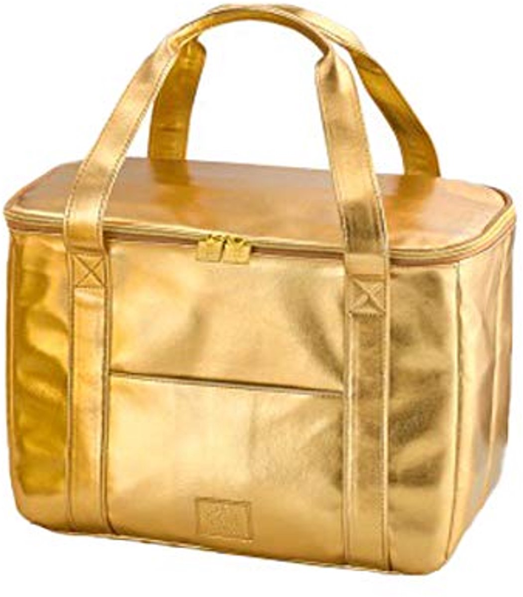 Gouden koeltas 42x20x30 cm – Stijlvolle boodschappentas voor het koelen van eten en drinken