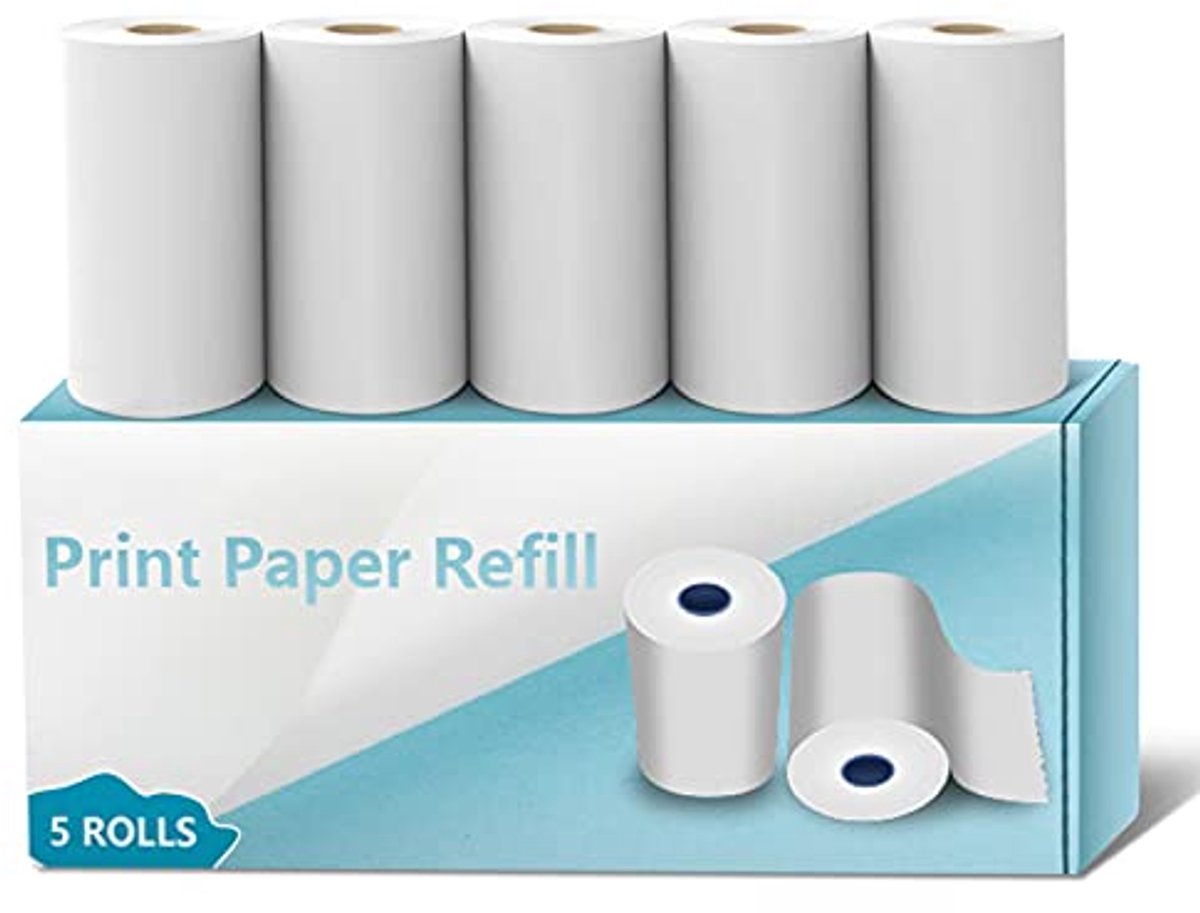Printpapier voor kindercamera - 5 rollen, direct thermisch navulpapier (730 cm x 5,8 cm)