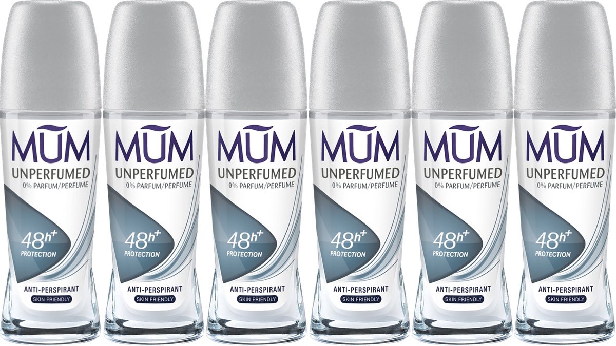 Mum | 6 x deoroller ongeparfumeerd | 0% alcohol | anti perspirant 6 x 50 ml