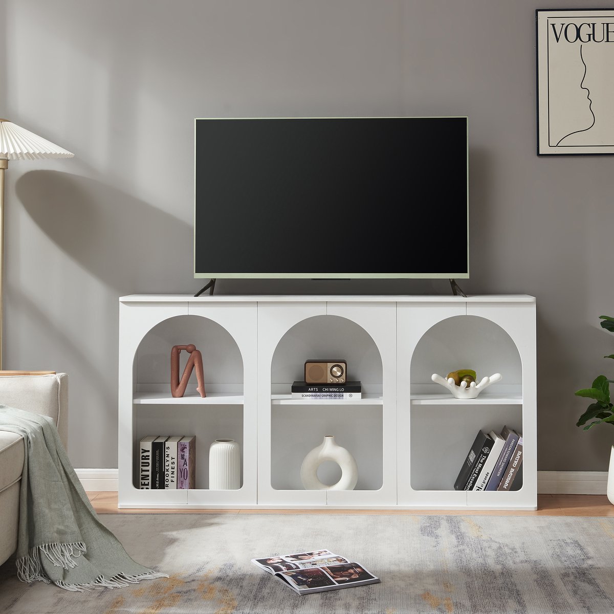 Dressoir Trorhun 160x30x80 cm wit [en.casa]