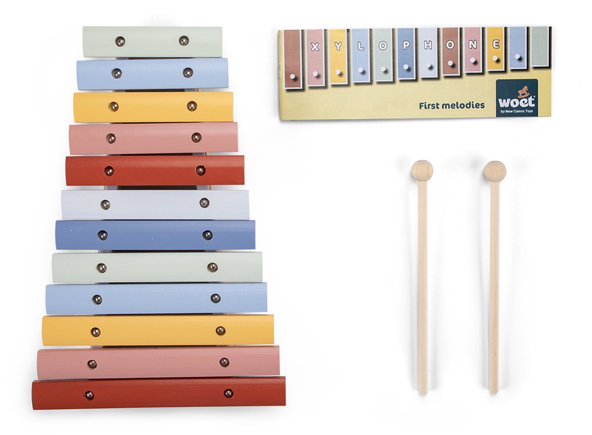 Woet® Houten Xylofoon Speelgoed - Kleurrijk Speelgoedinstrument met Muziekboekje en 2 Stokjes - Stimuleert Muzikale Ontwikkeling - Vanaf 2 Jaar — afbeelding 4