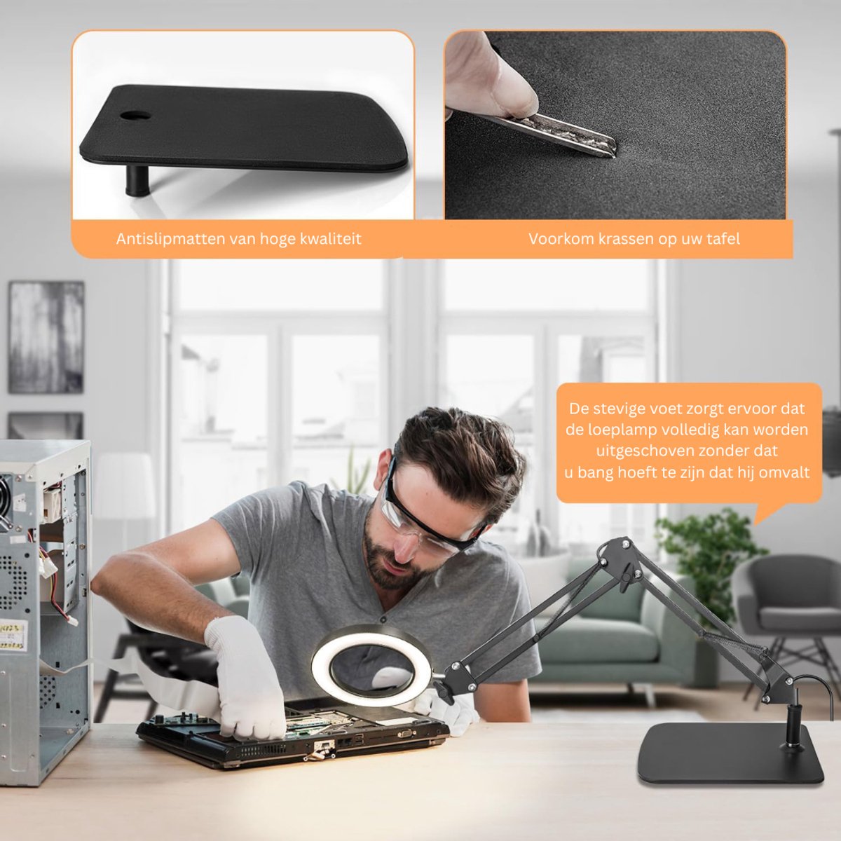 Loeplamp met Standaard - Lamp met Led Verlichting