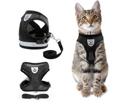 S - Kattentuigje met Leiband - Kattentuig Kattenlijnset Kattentuig - ontsnappingsbestendig voor kittens - Cat Leash - Cat Harness - Cat Harness and Leas