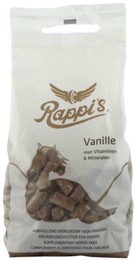 Zak Rappi's Vanille paardensnoepjes met vitaminen & mineralen.