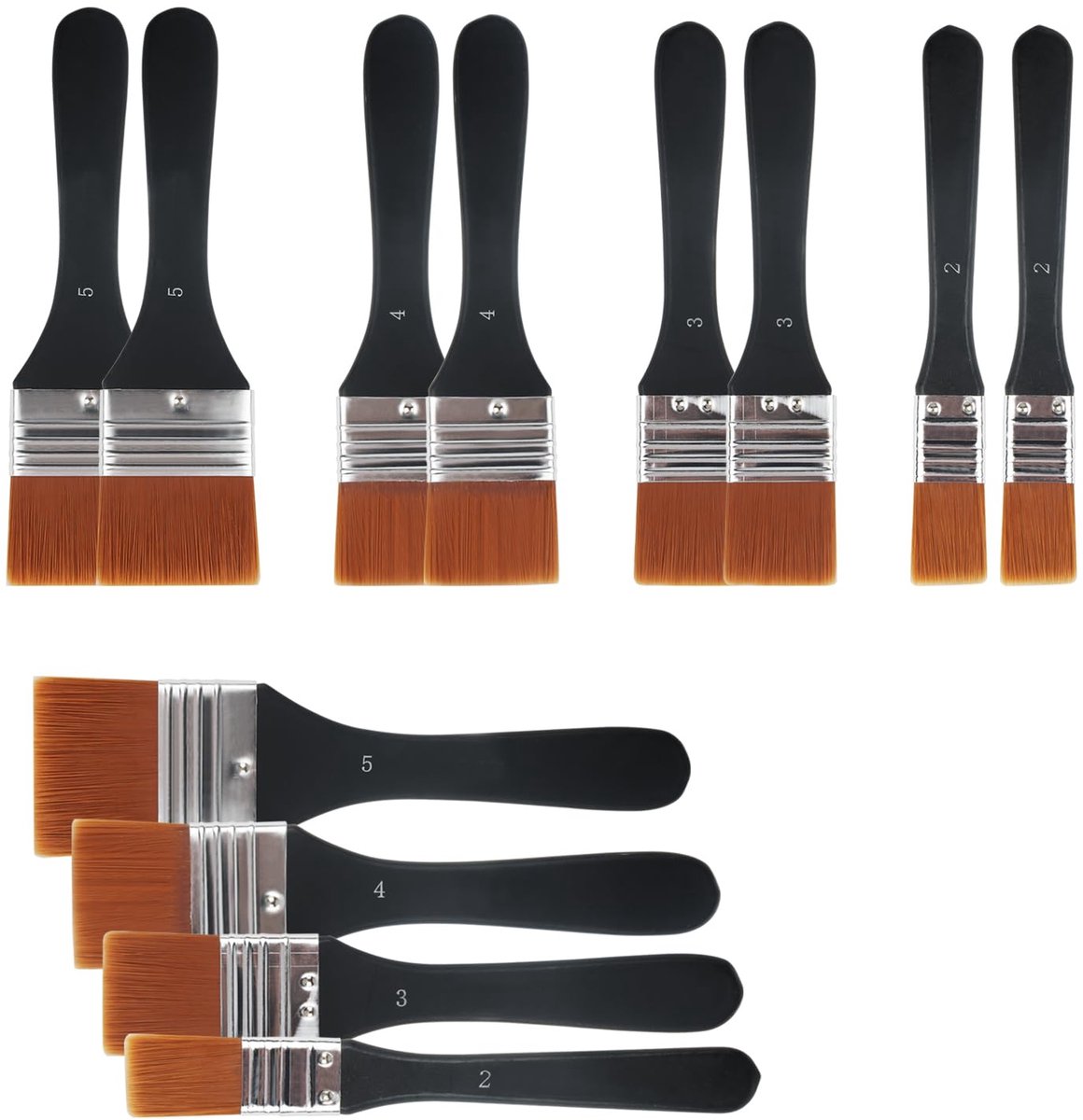 12PCS Paint Brushes, 4 Size Decorating Nylon Paint Brushes for Home