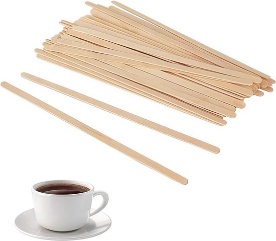 1000 houten koffieroerdertjes. Wegwerpkoffiesticks, biologisch afbreekbare roerstaafjes voor koffie met een lengte van 11 cm, roerstaafjes voor koffie en thee