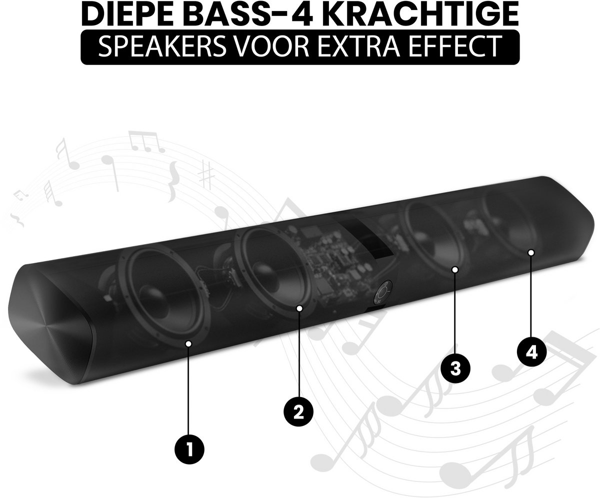 Playon Soundbar met Ingebouwde Subwoofer Zwart - afbeelding 3