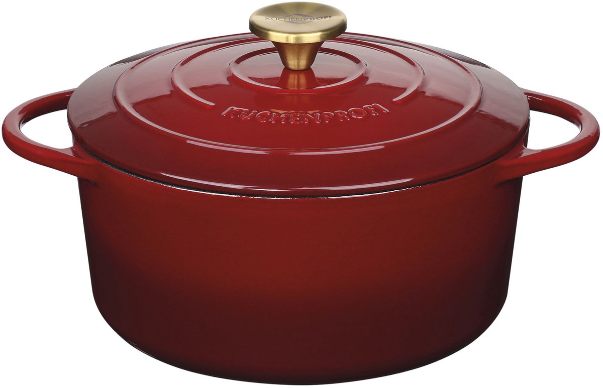 Küchenprofi Provence - Braadpan - 24 cm - 4,2 liter - Gietijzer - Médoc - Rond - Rood