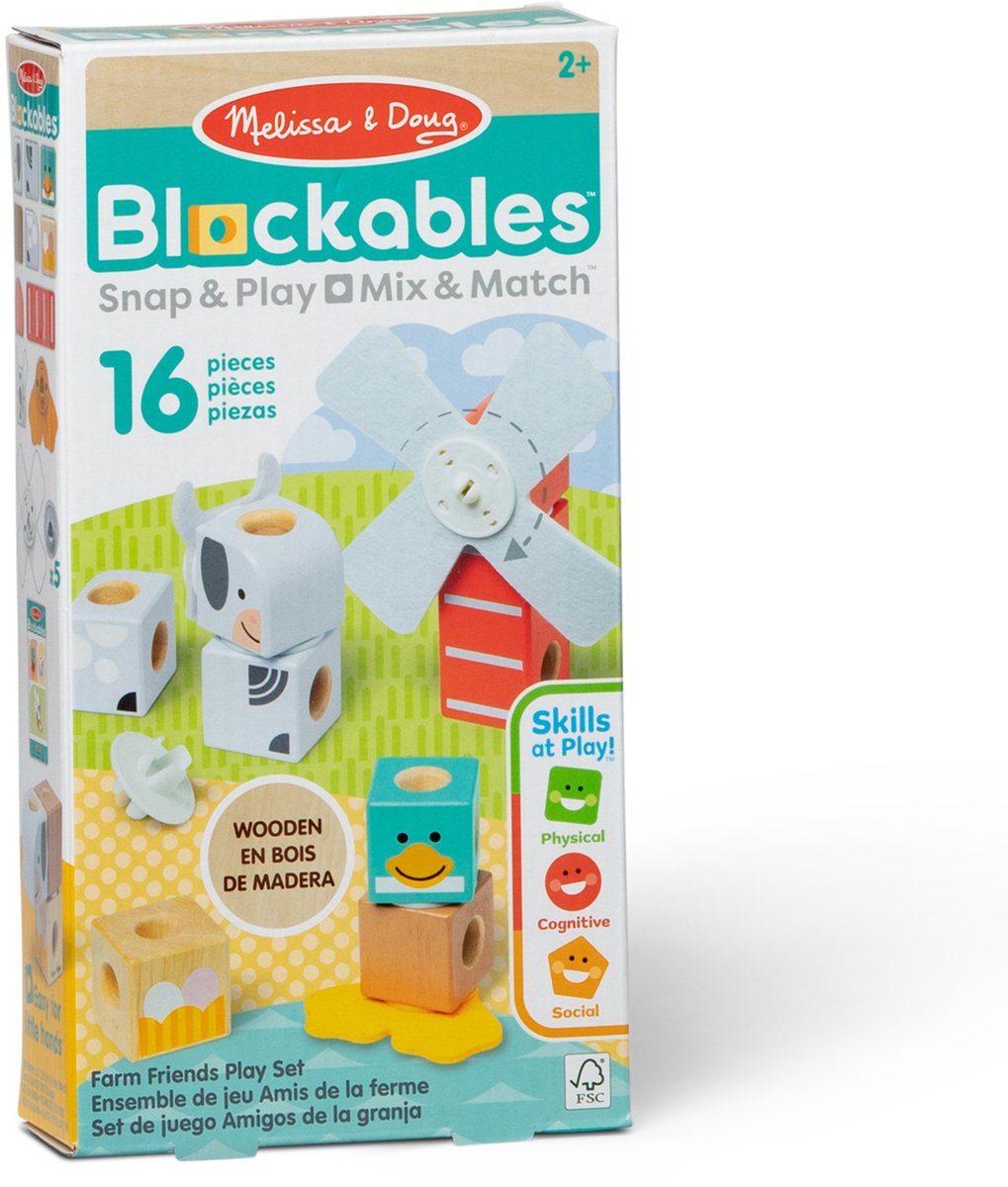 Melissa & Doug – Blockables™ Boerderijdieren – 360° bouwen — afbeelding 2