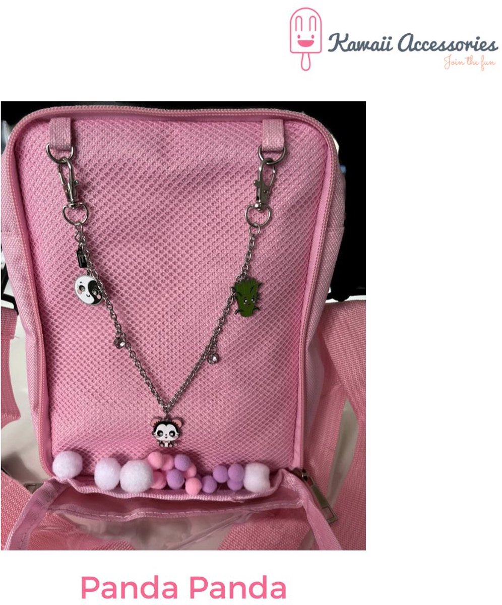Kawaii Accessories by Kuroji - Panda Panda - Ita Bag - kristal elements - Pompons - Kawaii style