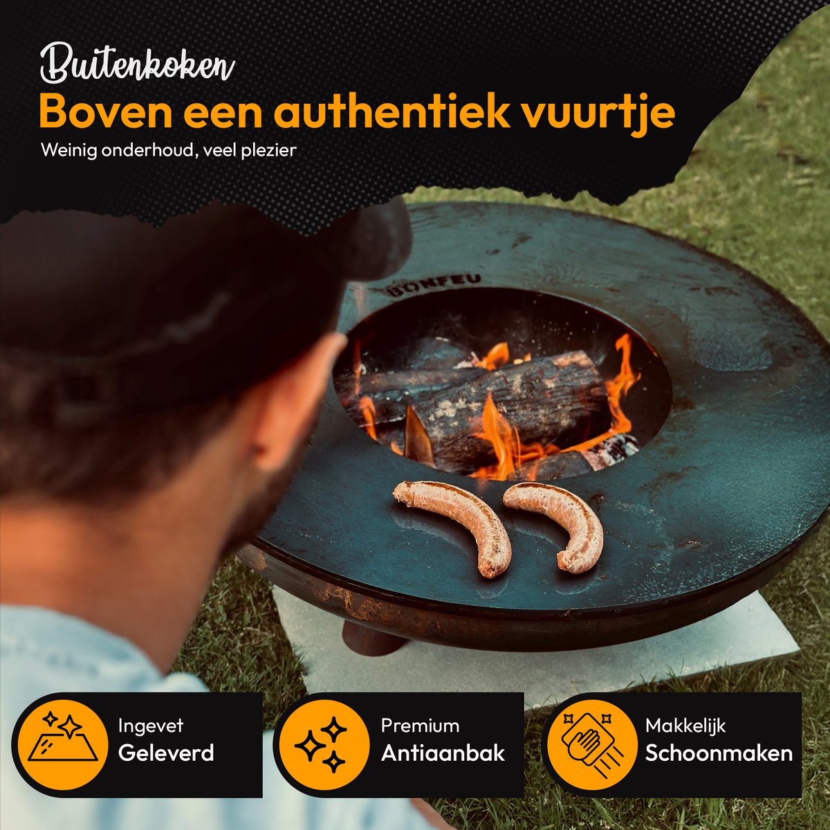 BonFeu BonPlancha Plancha 150 cm - For Fire Bowl 150 cm - Steel 6 mm