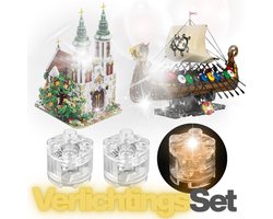 Xainy SC04 I/O Switch Verlichtingsset rond witlicht | Geschikt voor bekende merken o.a. Reobrix Pantasy | Speelgoed verlichting voor bouwpakketten of modelbouw | Bouwblokken lampjes op batterijen geschikt voor kinderen & volwassenen | My bricks light