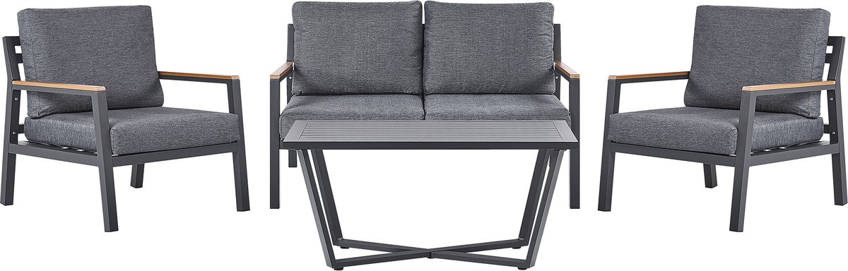 Beliani DELIA - Loungeset-zwart-Aluminium