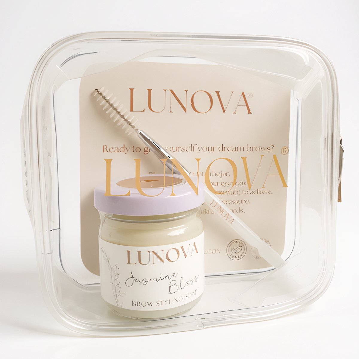 Lunova - Brow Styling Soap - Wenkbrauw gel - Wenkbrauwzeep - incl. wenkbrauw borsteltje - geur Jasmine bloss
