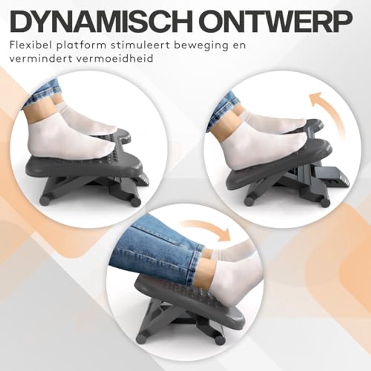Ergonomische Voetensteun - Antislip, Verstelbare Hoogtes en Kanteling voor Optimaal Comfort