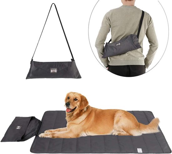 Tapis d'extérieur pour chien - 99 x 71 cm - Portable - Double face imperméable - Réutilisable - Lavable en machine - Facile à nettoyer et à transporter - Tapis de camping pour petits, moyens et grands chiens