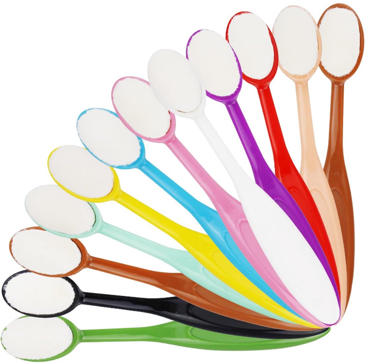 12 stuks inktmengkwasten Inktborstel Mengkwast Make-upkwasten Multicolor voor make-uptools