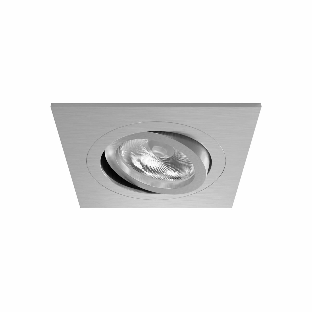 Zio 257226C Inbouwspots Geborsteld Aluminium- Vierkant - 9 x 9cm - GU10 LED - Dimbaar - past in gat Ø 7,5cm tot 8,5cm
