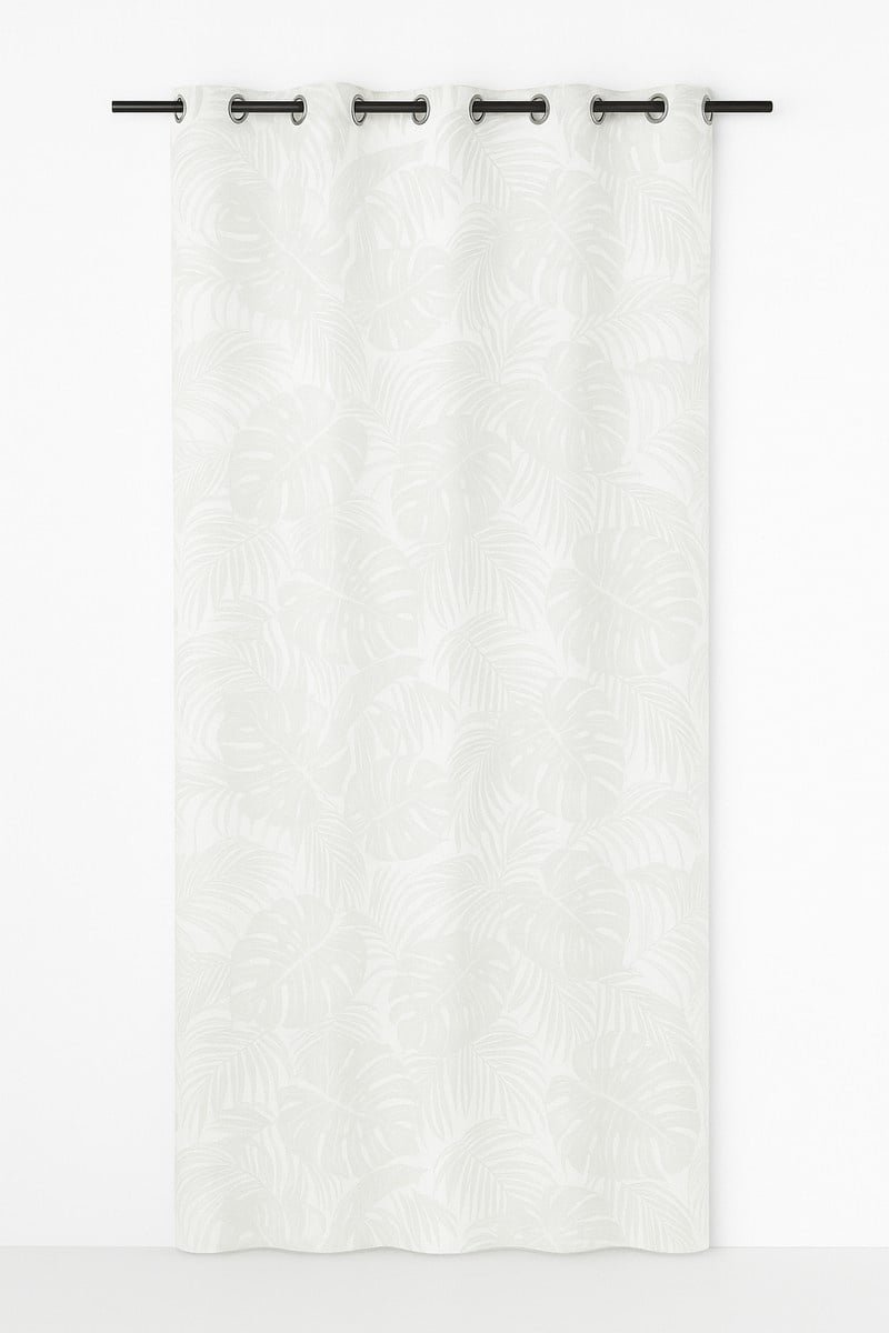 Monna voorhang gordijn monstera natuur 8 Rings 135 x 260 cm