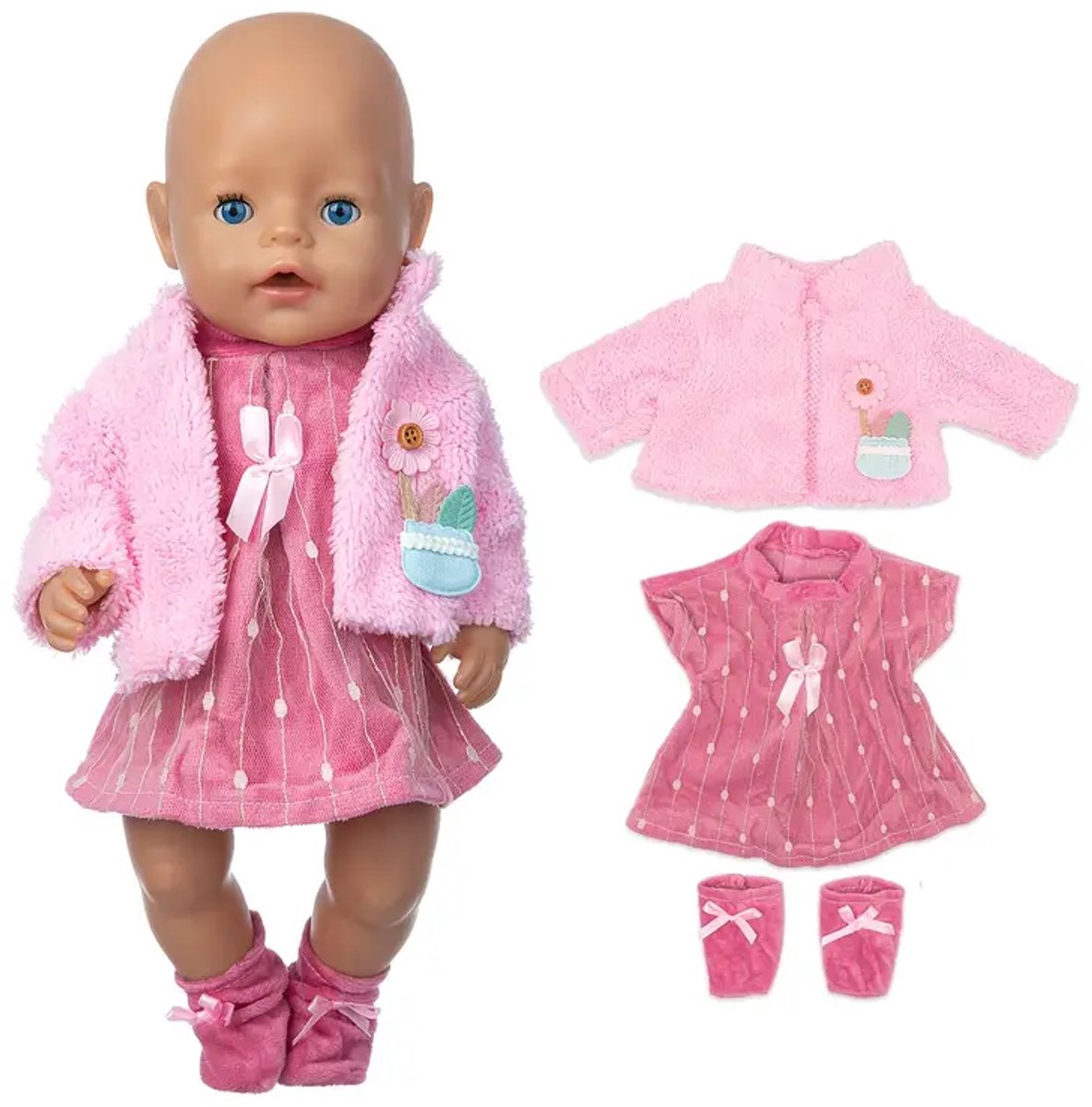 BABY Born – Robe Rose à Pommes Et Coccinelles – Pour Poupée 36 Cm – Look Estival Facile à Enfiler – Dès 3 Ans