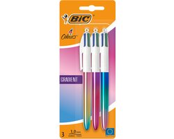 Omslag van BIC 4 Kleuren Gradient - Balpennen - Klikmechanisme - Pennen - Balpen - Pennen - Blauw, Zwart, Rood, Groen - 3 Stuks