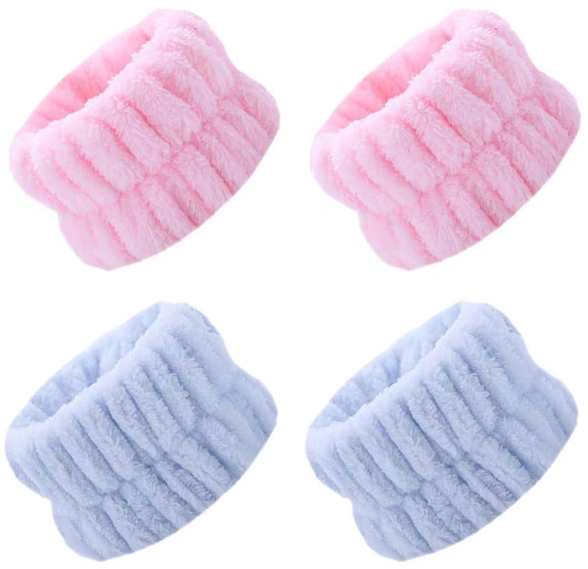 2 Pairs of Wrists for Spa Elastic Face Wash Absorbent Bracelets Coral Fleece Bracelets Makeup Bracelet Face Wash Bracelets for Spa Yoga Makeup