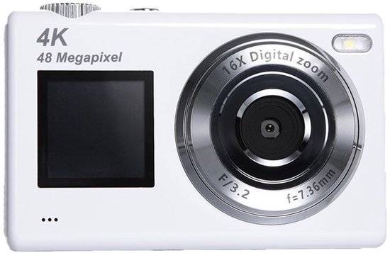 Autofocus Digitale Camera 4K – 56MP, 16x Zoom, 2,7 Inch Scherm, Met 32GB SD-kaart – Compact En Licht – Perfect Voor Kinderen, Beginners En Reizen