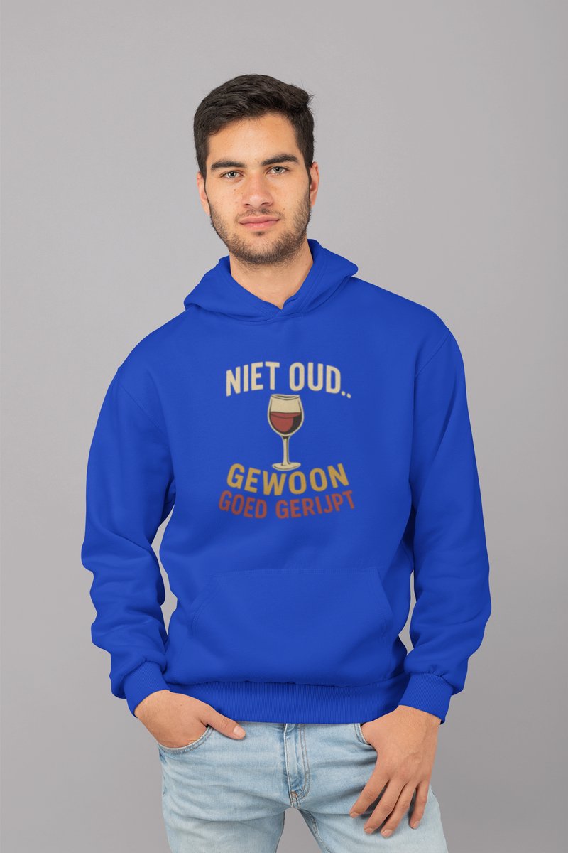Goed Gerijpt - Verjaardag Hoodie Blauw - Grappig Hoodie - Maat M - Verjaardag Cadeau Mannen - Limited Edition