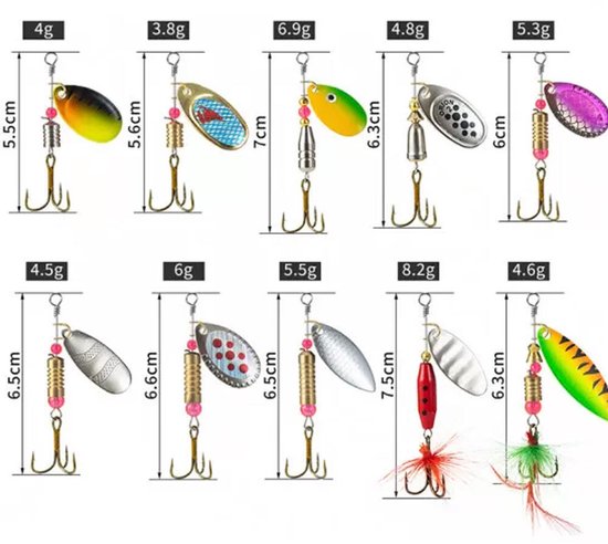 Kunstaas set (Set B) - 10 Stuks - pluggen met haak - Kunstaas - Jerkbaits - Crankbaits - Rubberen vis - Visaas - Zacht Kunstaas - Alle type roofvis - Visaas Zeevissen Set - Rubberen Vissen Met Jigkop - Voor snoek, baars, snoekbaars, vissen van Slice of Nature — afbeelding 5