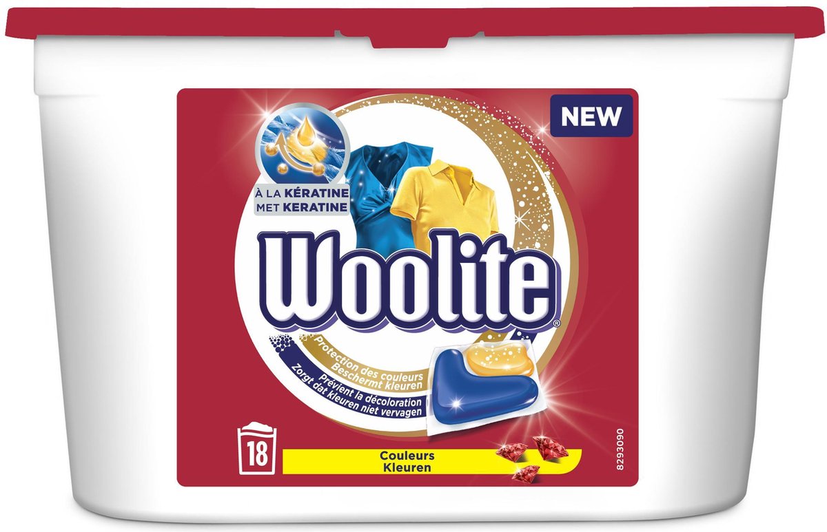 Woolite Keratine Kleuren wasmiddel 18 capsules