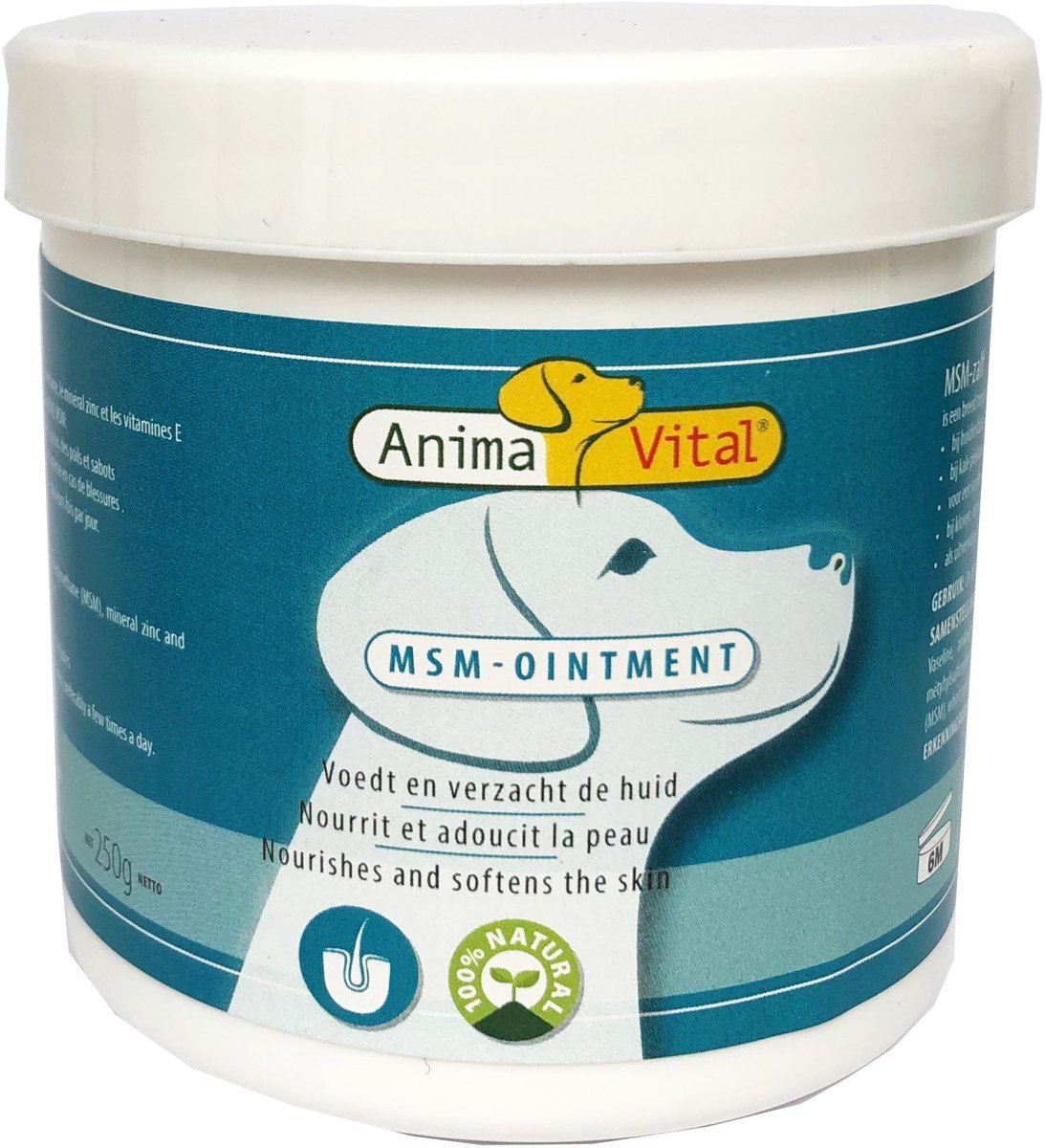 AnimaVital MSM Zalf 250 gram - Voor honden en katten - Bij jeuk, huidproblemen, ruwe plekjes -Versterkt vacht en nagels