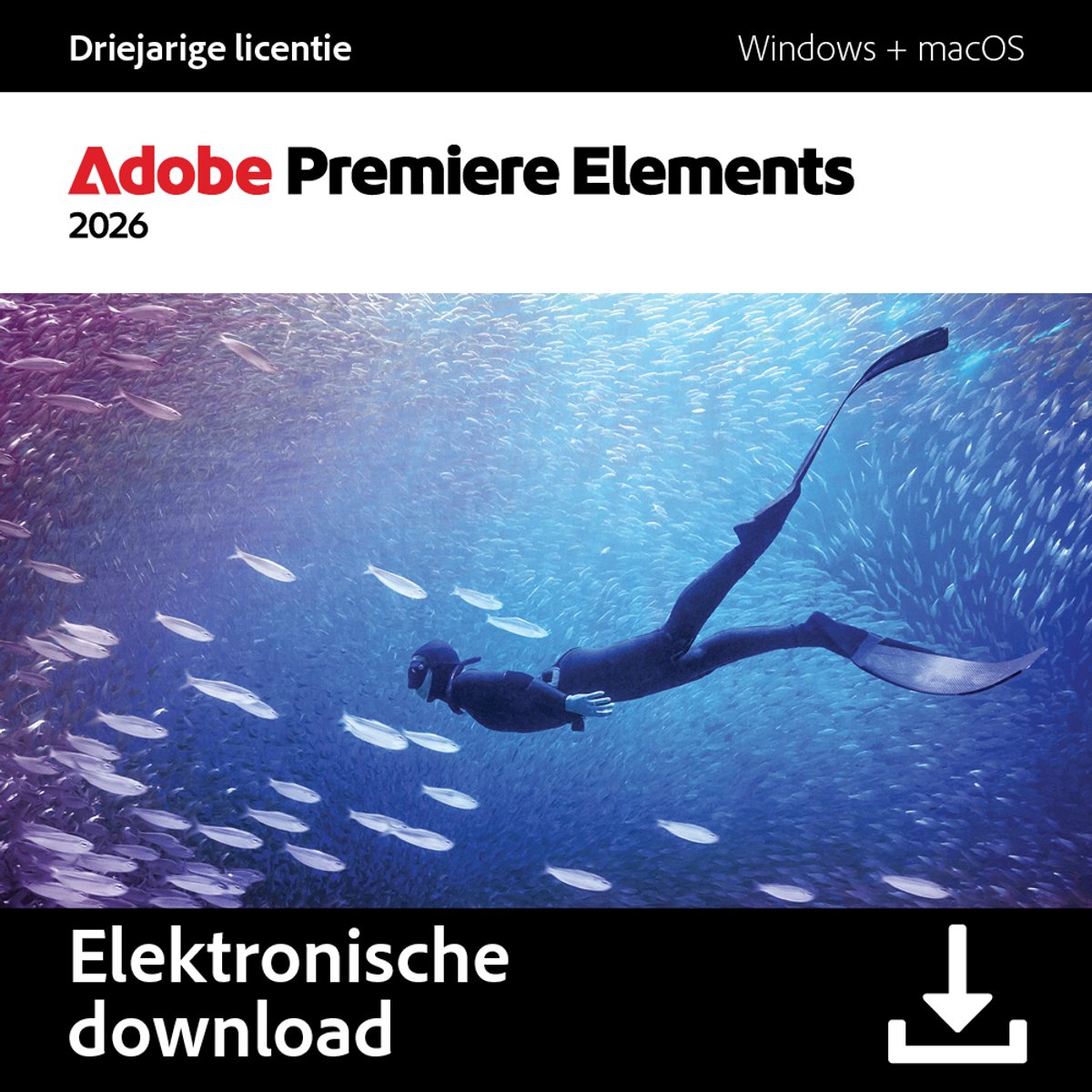 Adobe Premiere Elements 2026 - Video's Bewerken - 3 Jaar Licentie - AI - Windows/Mac - Download
