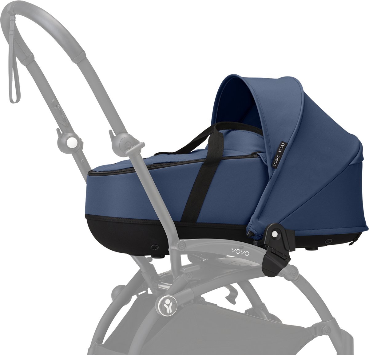Stokke YOYO Newborn Shell, Navy Blue - Voor baby's tot 6 maanden of 9 kg - Inclusief semi-harde kap, tweepersoonsmatras en voetenzak - Voor YOYO-frame (los verkrijgbaar)