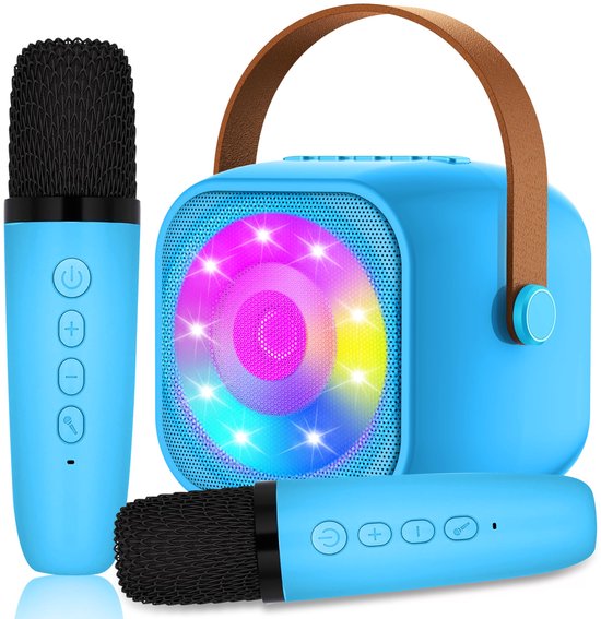 Dislocati Karaoke-set met 2 bluetooth-microfoons voor kinderen, eenhoorn, cadeau voor meisjes van 3 tot 12 jaar, karaoke-machine, microfoon, speelgoed voor kinderen van 3 tot 12 jaar