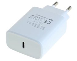 OneOne 20W snellader. Witte USB C oplader. PD lader adapter past op Samsung Galaxy Z Fold, F42, M10s, M11, M15, M1, Flip, M22, M23, M55s, M05, M53, M62, Quantum