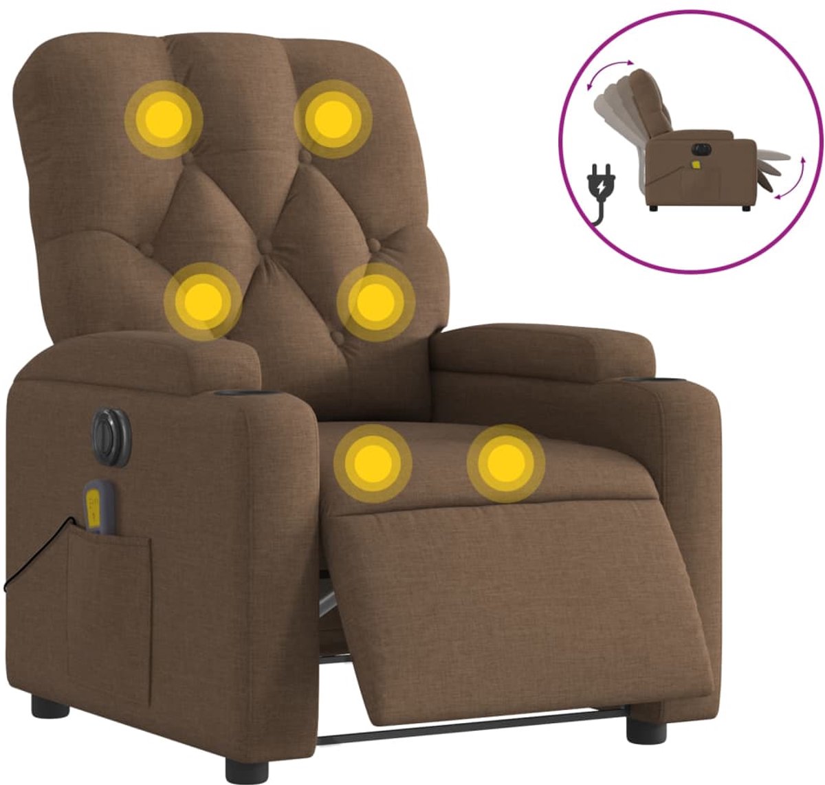 vidaXL Massagestoel Elektrisch Verstelbaar Bruin