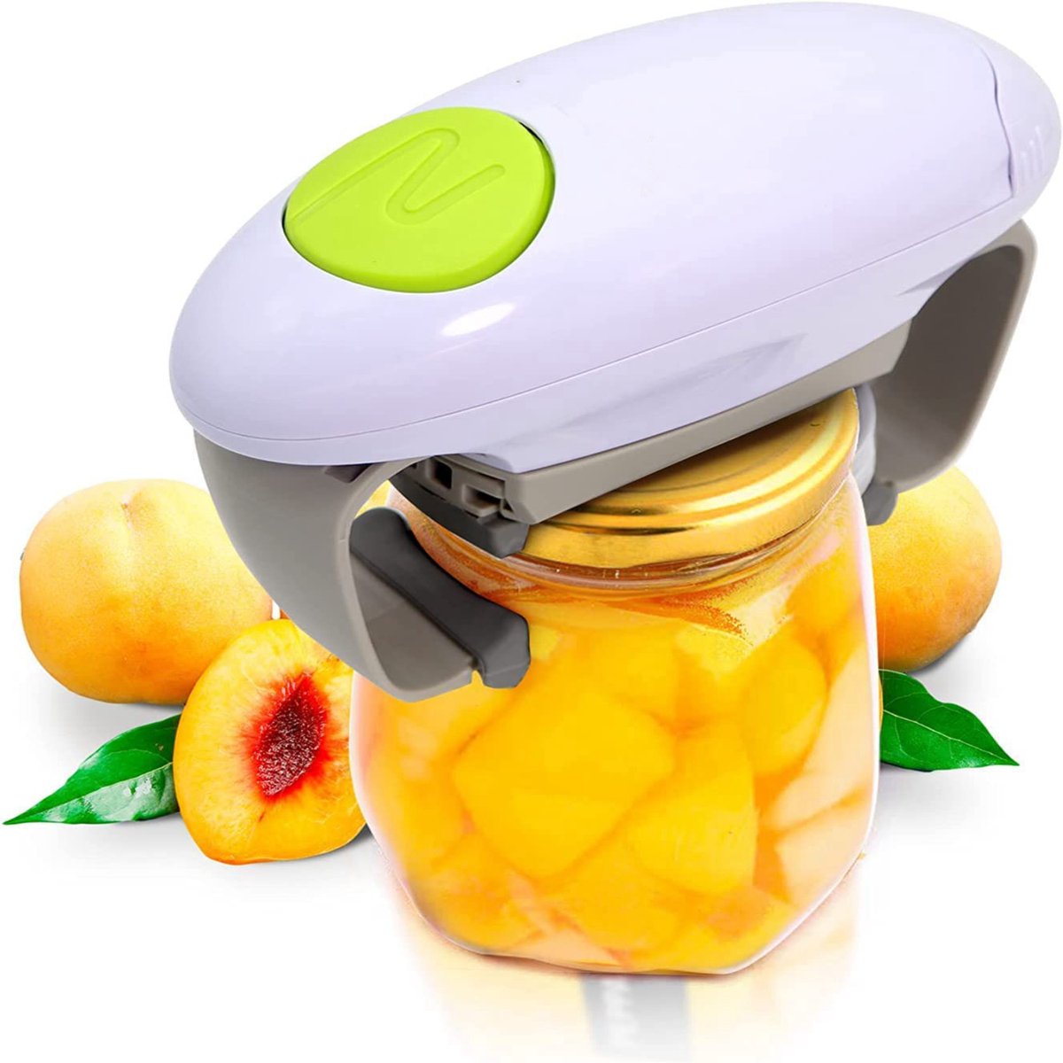 QTTVBTNA -Elektrische Dosenopener – Automatische Blikopener voor Keuken – Handenvrije Blikopener voor Gemakkelijk en Veilig Openen van Blikken en Potten – Compact en Krachtig (Wit)
