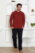 Pyjama Heren ATLAS FOR MEN Gestreepte Microfleece Pyjama - Maat L, Zacht En Warm, Voor Een Comfortabele Nachtrust Heren Pyjama Microfleece