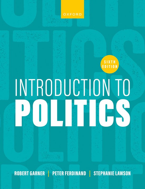 Boek "Introduction to Politics", zesde editie, met "OXFORD" logo en auteursnamen.