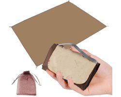 Waterdichte kampeermat - Tentmat voor buitenkamperen - Strandmat - Picknickkleed - BBQ-mat - Waterdicht en vochtbestendig - 210*200*1 cm - Geschikt voor picknicks, tentmatten, parasols, strandvakanties en barbecue-activiteiten - Khaki