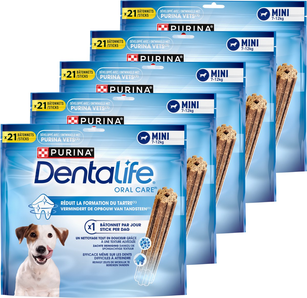 Bol.com Dentalife Daily Oral Care Small - Hondensnacks - Kip - 5 x 345 g aanbieding